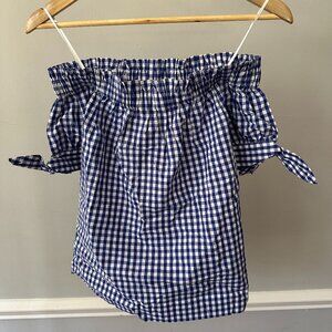 J.Crew Gingham Off the Shoulder Top